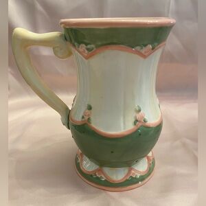 NWOT VTG  4 Gift Craft Mugs In Pink, Cream Green by Karla Dornacher Shabby Chic